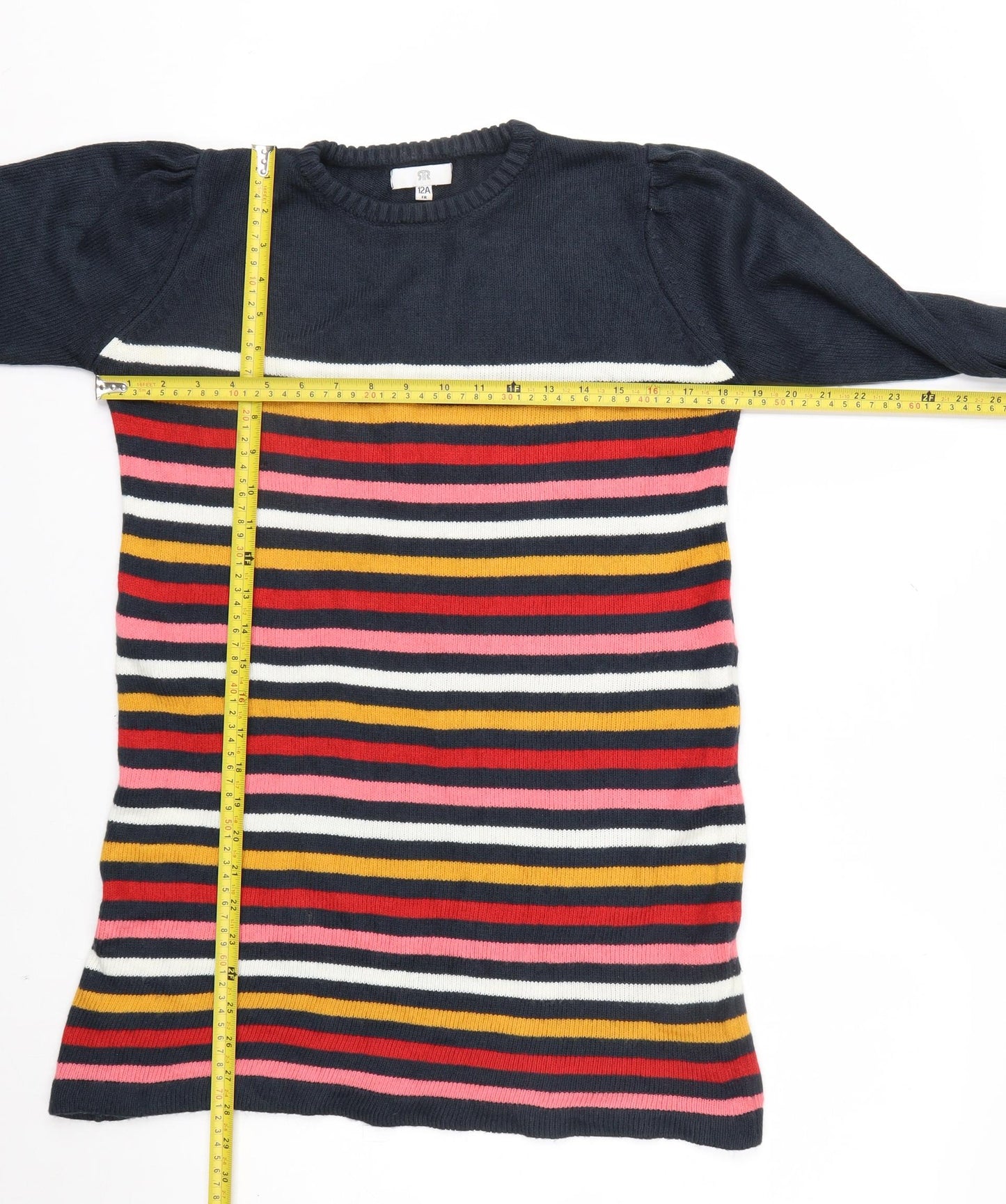 RR Women’s Multicoloured Striped Long Sleeve Pullover Jumper Size 10