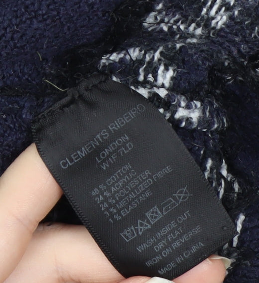 Clements Ribeiro Women’s Blue Fair Isle Knit Jumper Size 12