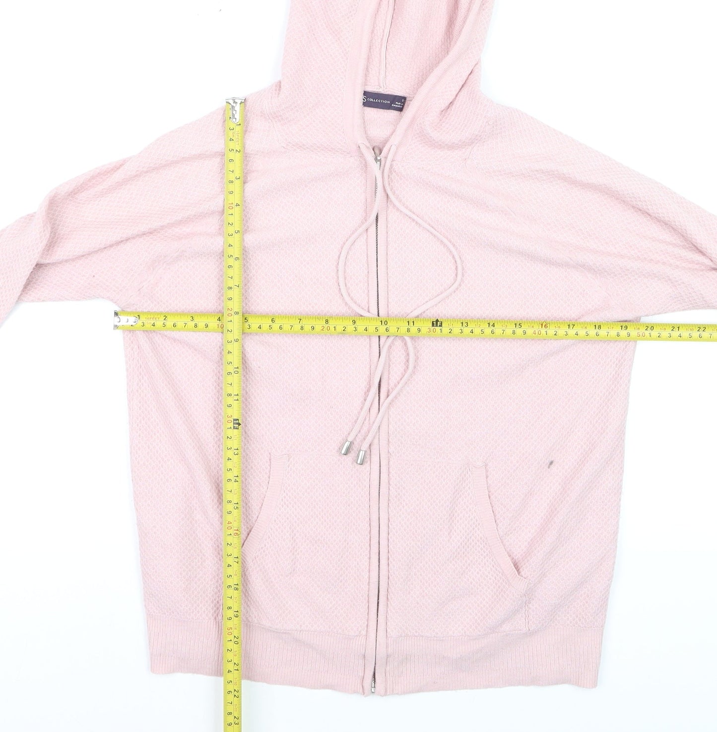 Marks and Spencer Women Pink Small Full Zip Hooded Sweatshirt