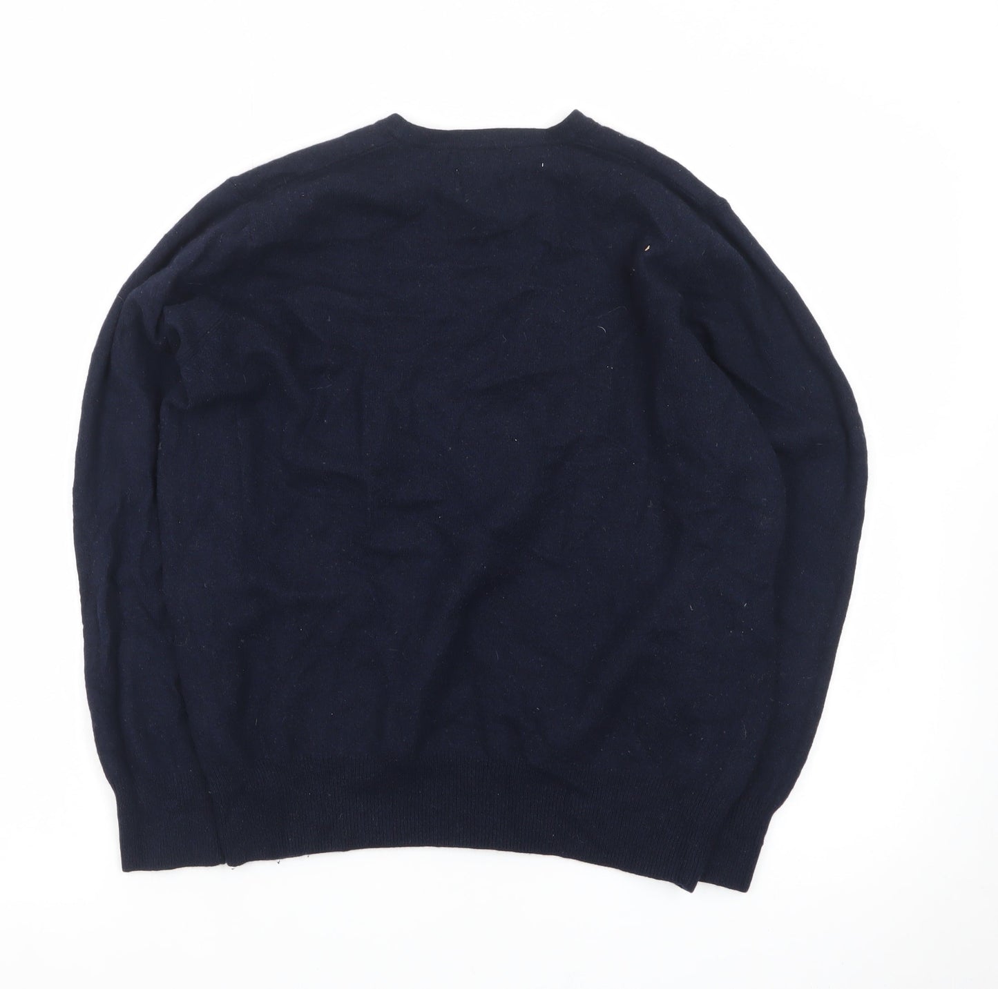Marks and Spencer Women's Blue Wool Crew Neck Jumper M