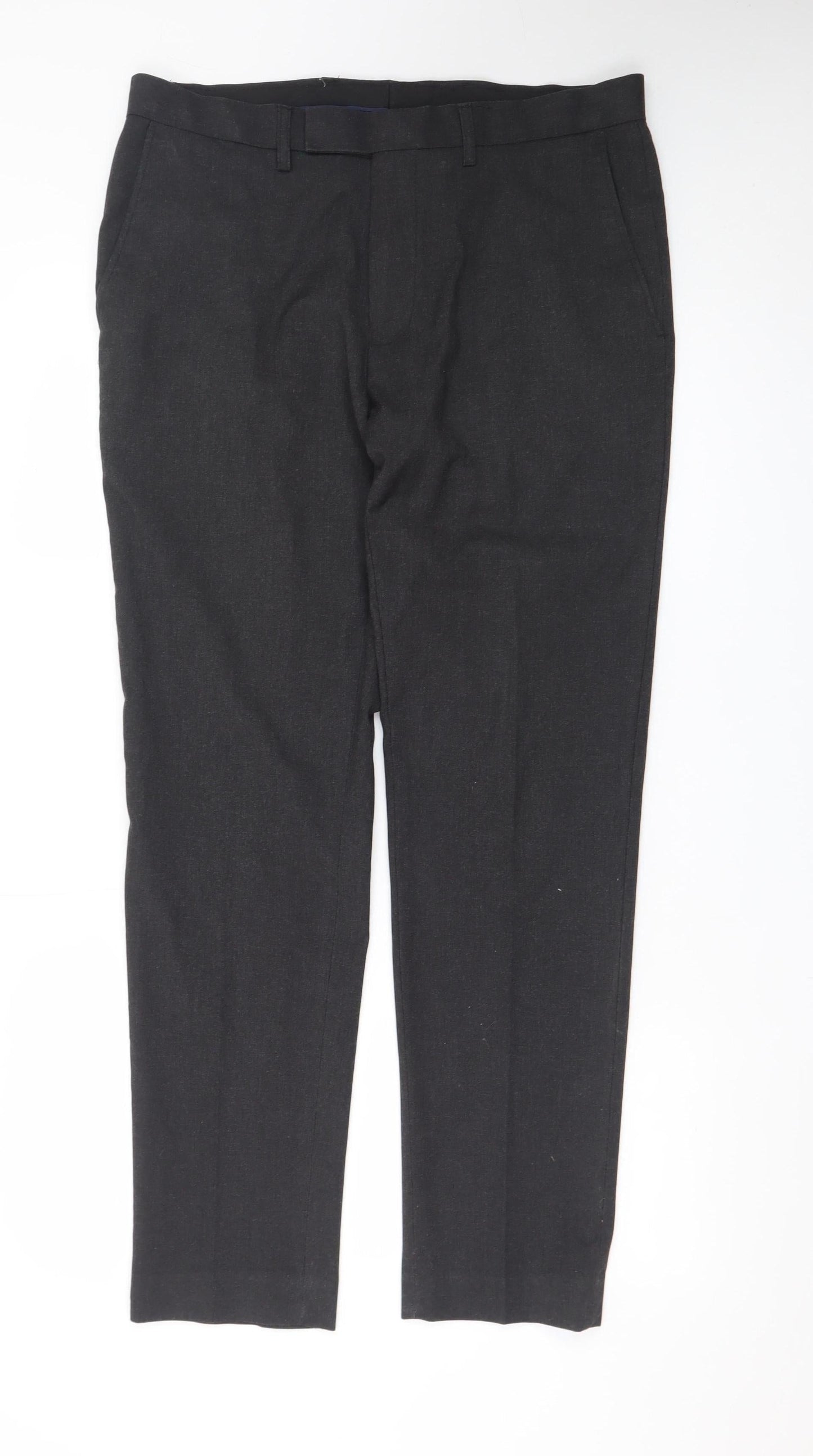 Moss 1851 Men's Black 34in Tailored Fit Dress Pants Trousers