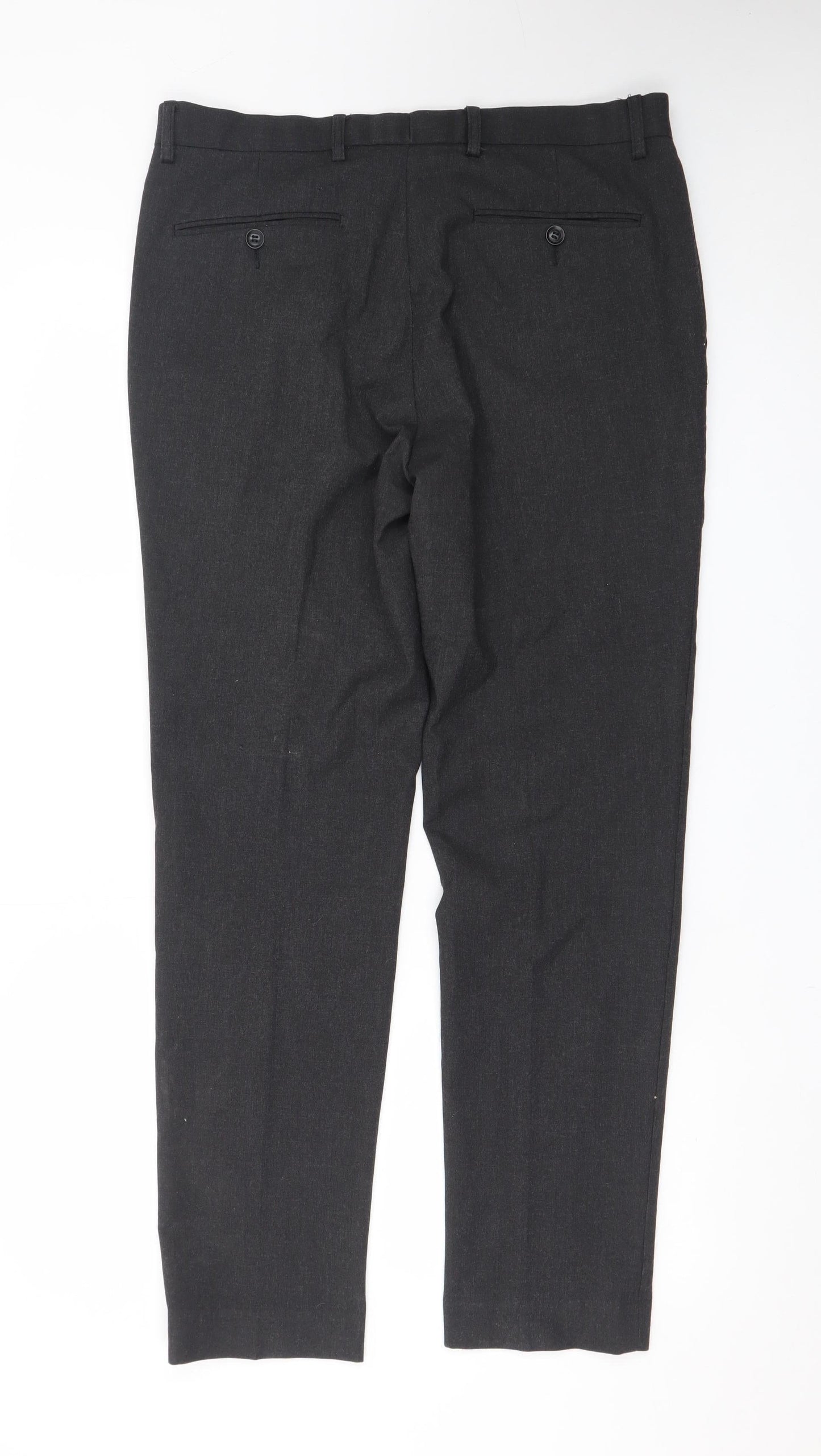 Moss 1851 Men's Black 34in Tailored Fit Dress Pants Trousers