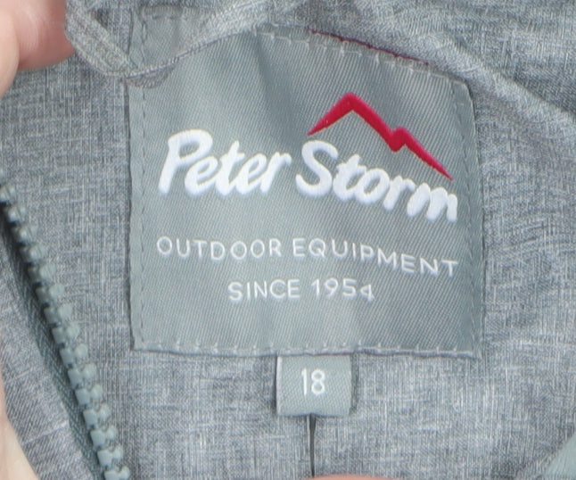 Peter Storm Womens Grey Waterproof Rain Coat Jacket Size 18