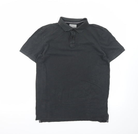 American Eagle Men’s Black Super Soft Cotton Polo Shirt Size S