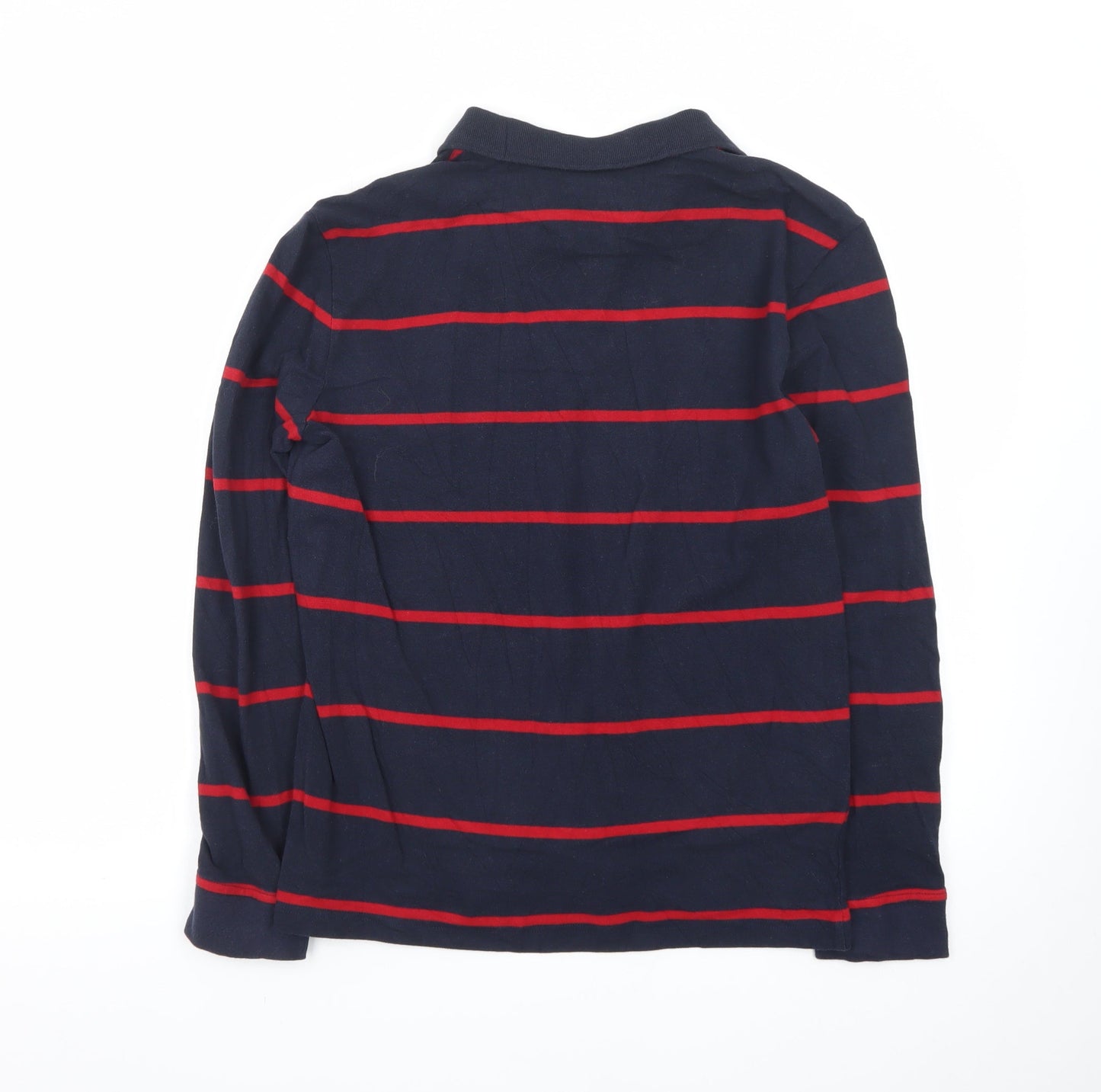 U.S. Polo Assn. Men's Navy Blue & Red Striped Long Sleeve Polo M