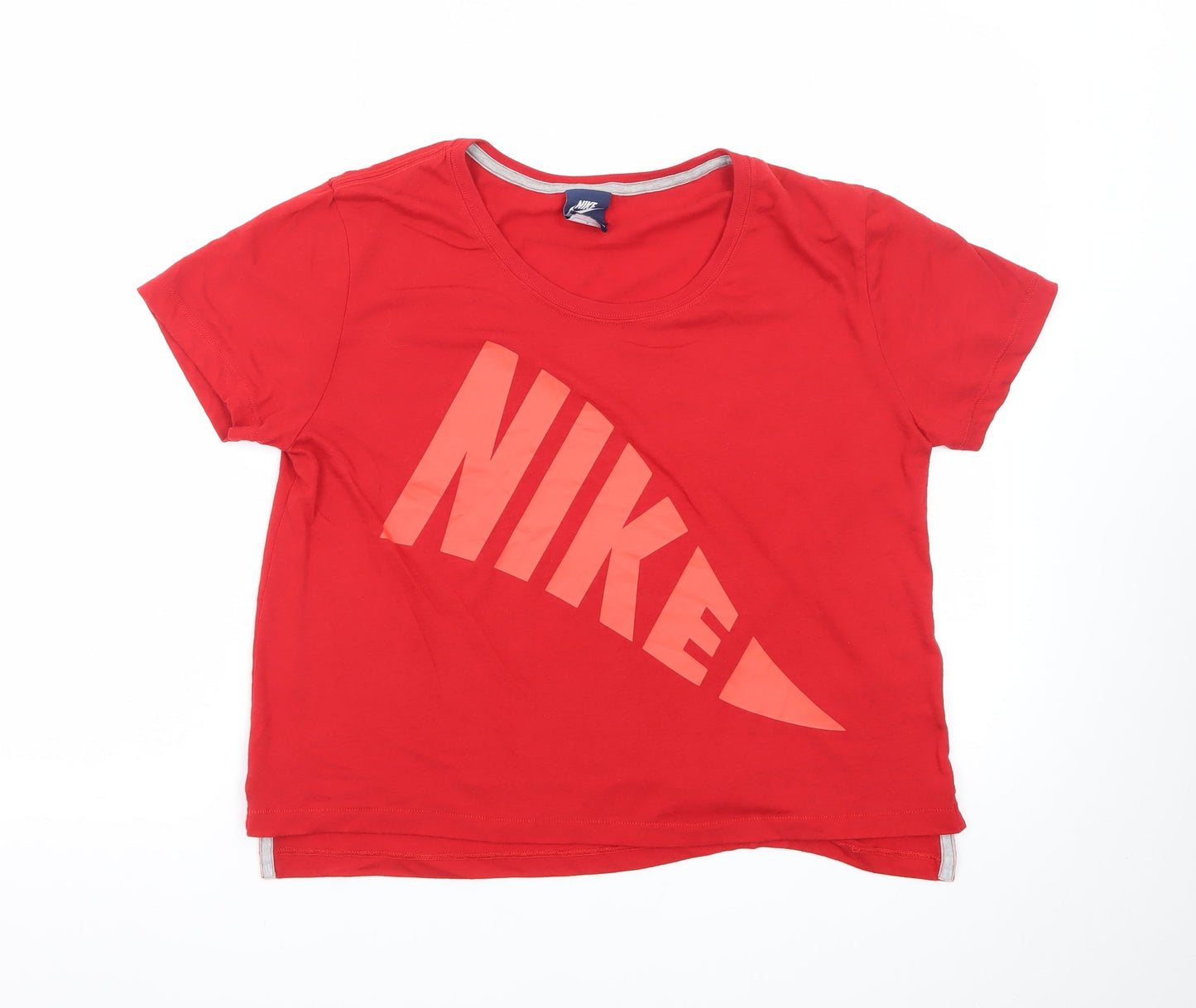 Nike Men's Red Short Sleeve Sports Logo Cotton T-Shirt Size S