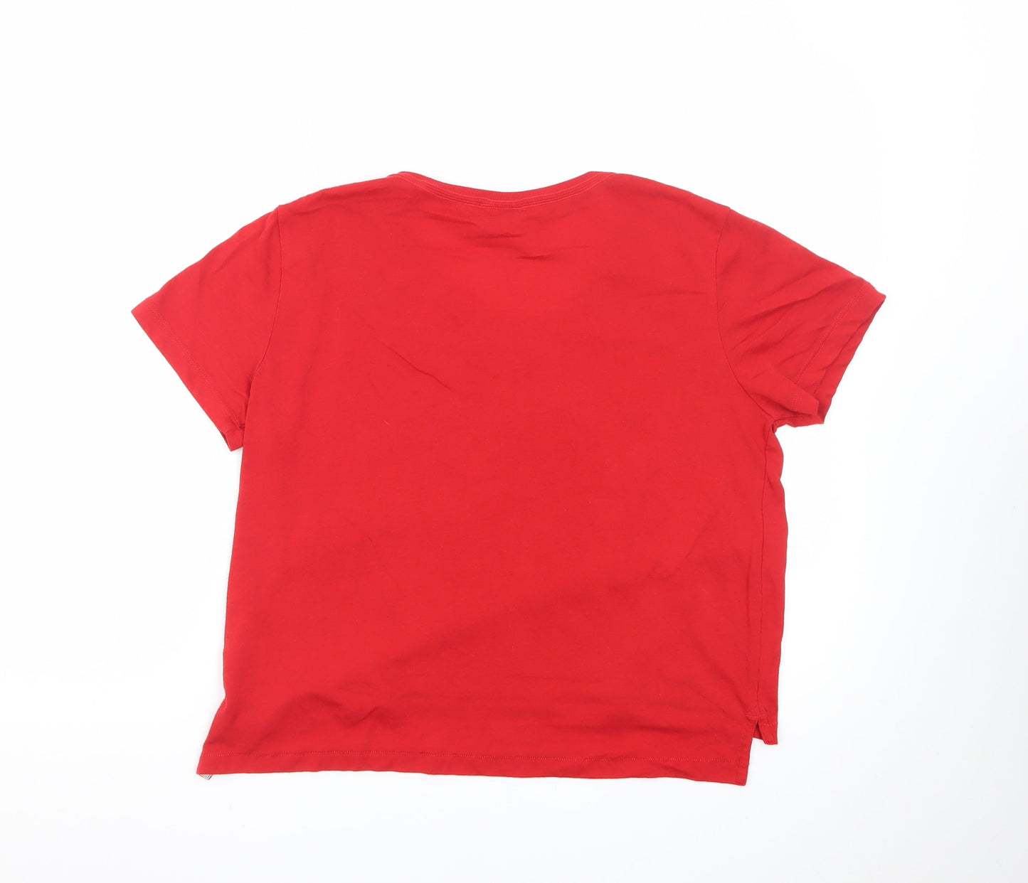Nike Men's Red Short Sleeve Sports Logo Cotton T-Shirt Size S