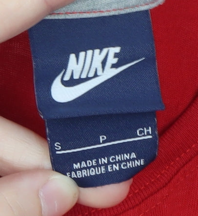 Nike Men's Red Short Sleeve Sports Logo Cotton T-Shirt Size S