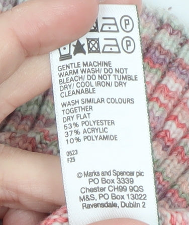 Marks and Spencer Women’s Multicoloured Roll Neck Knit Jumper Size L