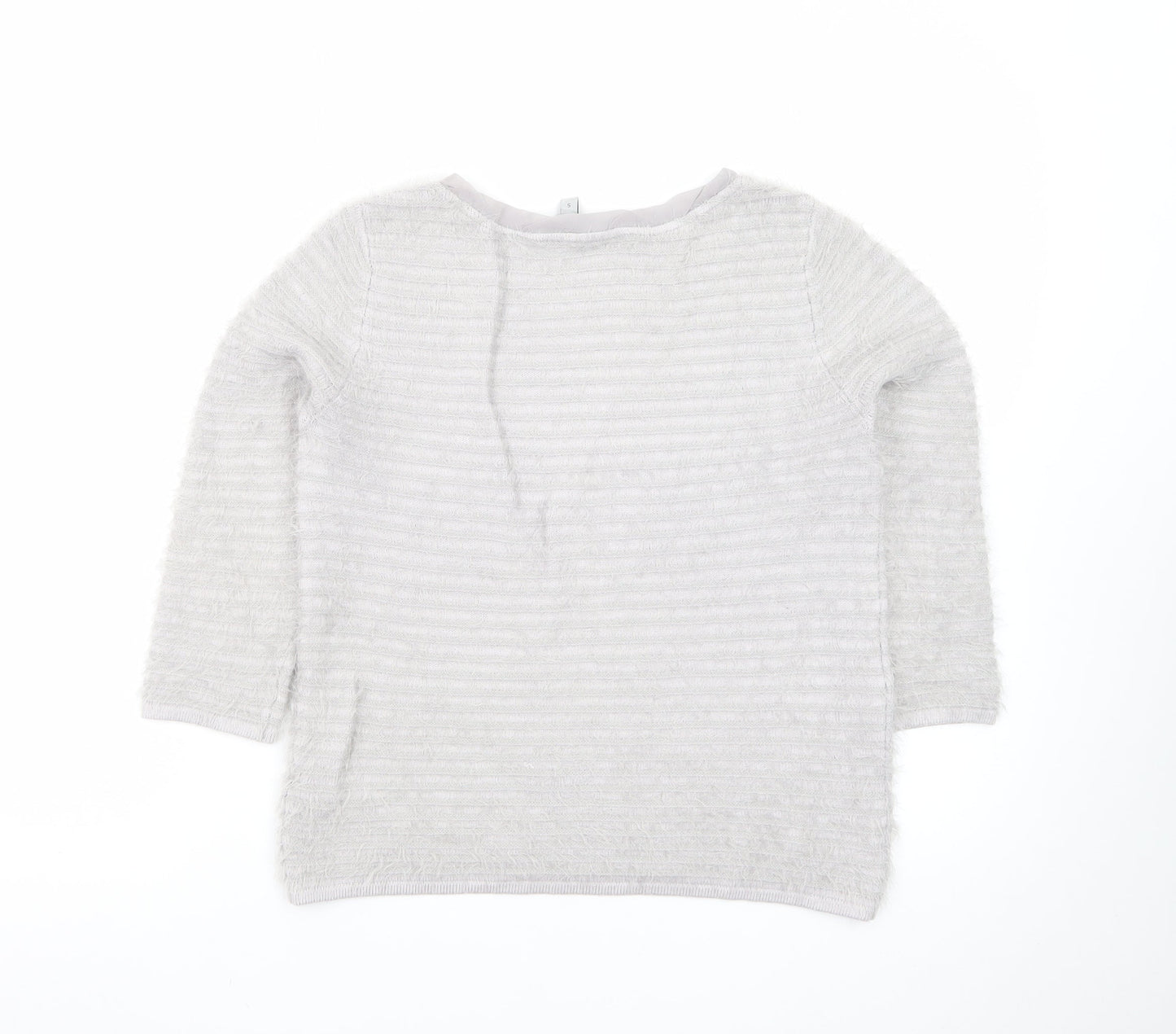 Coast Women’s Grey Scoop Neck 3/4 Sleeve Pullover Jumper Size S