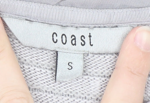 Coast Women’s Grey Scoop Neck 3/4 Sleeve Pullover Jumper Size S