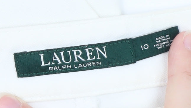 Ralph Lauren Women White Slim Fit Stretch Trousers Size 10