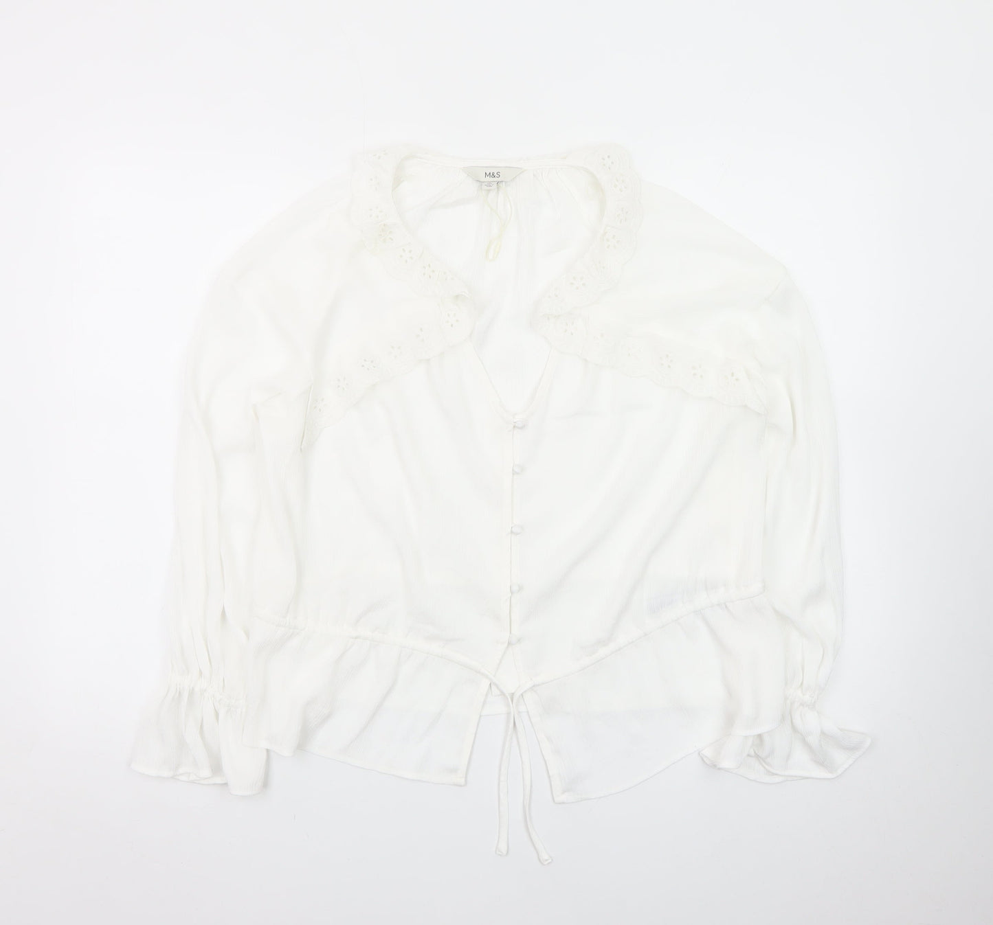 Marks and Spencer Women’s White Viscose Tunic Blouse Size 8