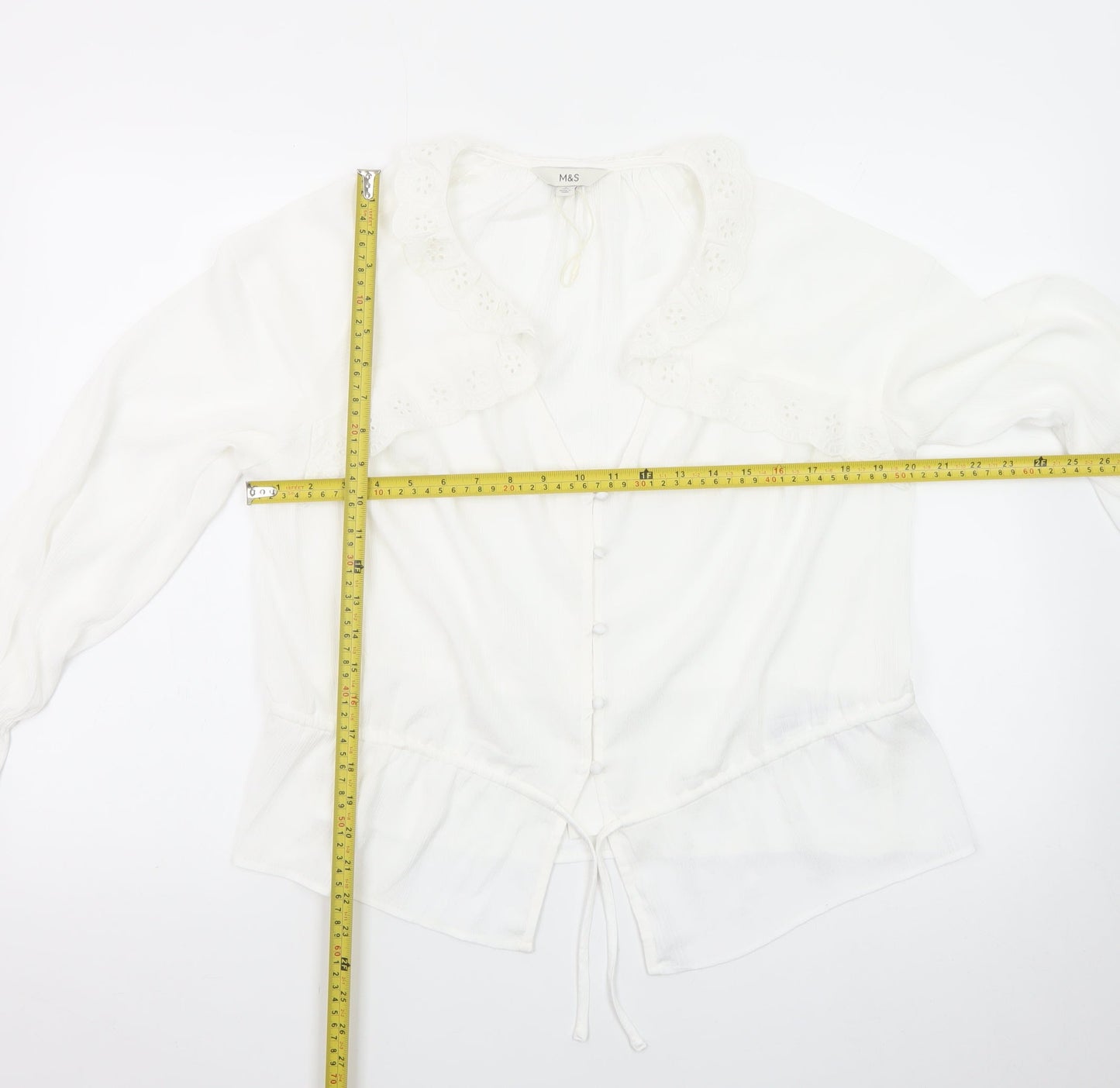 Marks and Spencer Women’s White Viscose Tunic Blouse Size 8