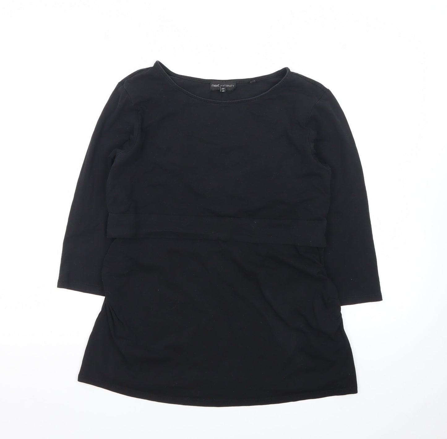 Next Women Black 3/4 Sleeve Tunic Blouse Size 12 Cotton Blend
