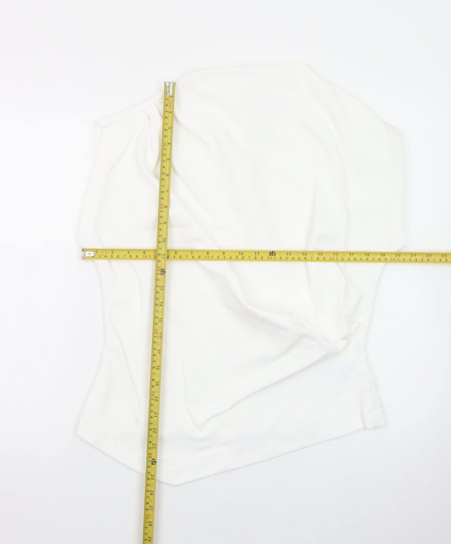 Marks and Spencer Women’s White Sleeveless High Neck Jersey Blouse UK 16