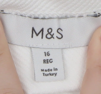 Marks and Spencer Women’s White Sleeveless High Neck Jersey Blouse UK 16