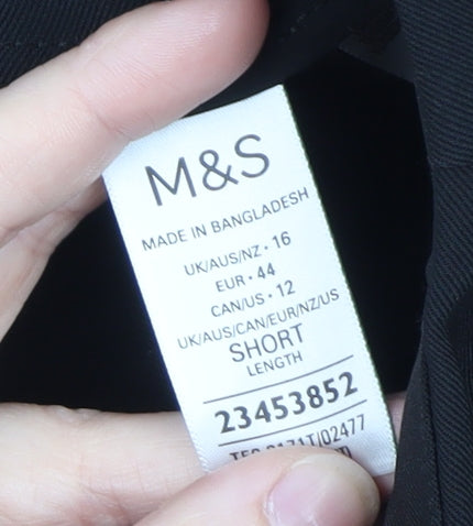 Marks and Spencer Women’s Black Wide-Leg Cropped Trousers Size 16