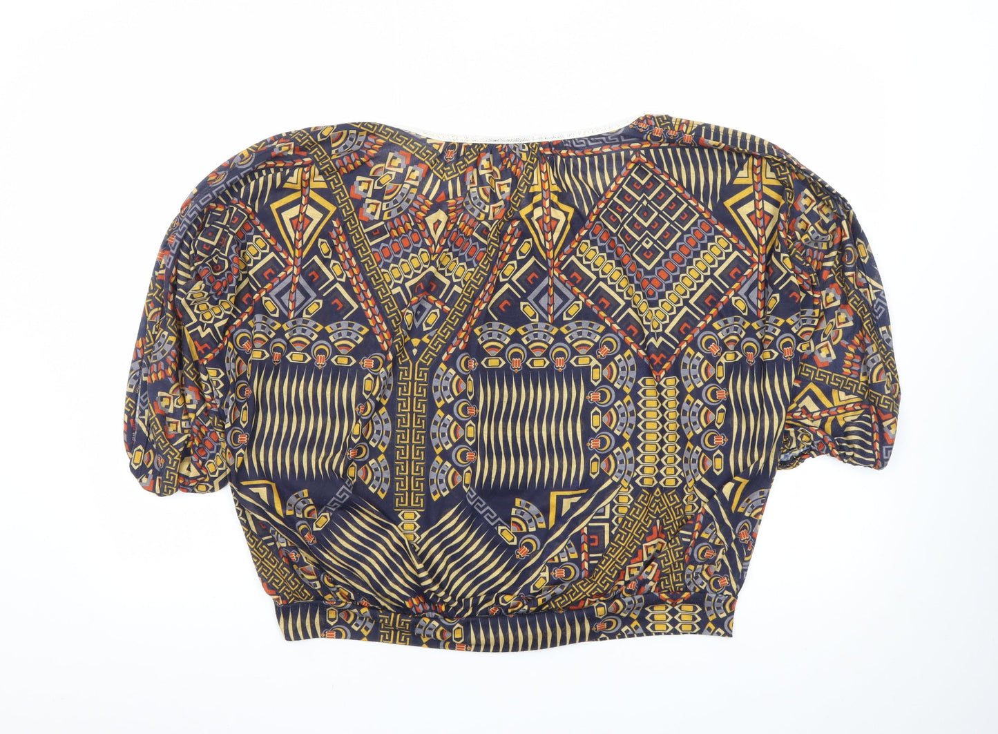 Wallis Women’s Multicoloured Tribal Cropped Blouse Size M