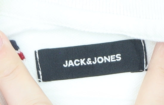 Jack & Jones Men's White XL Polo Shirt Short Sleeve Classic Fit