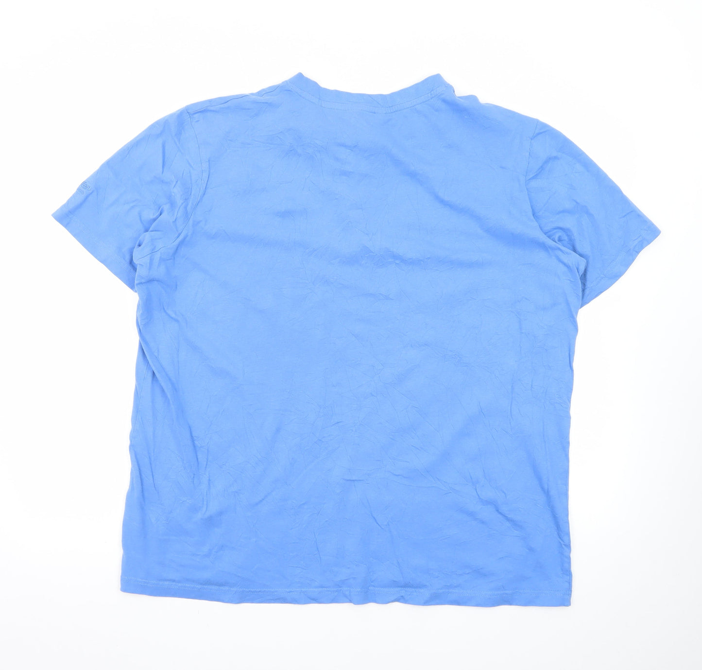 Cotton Traders Men's Blue 2XL Henley Short Sleeve Cotton T-Shirt