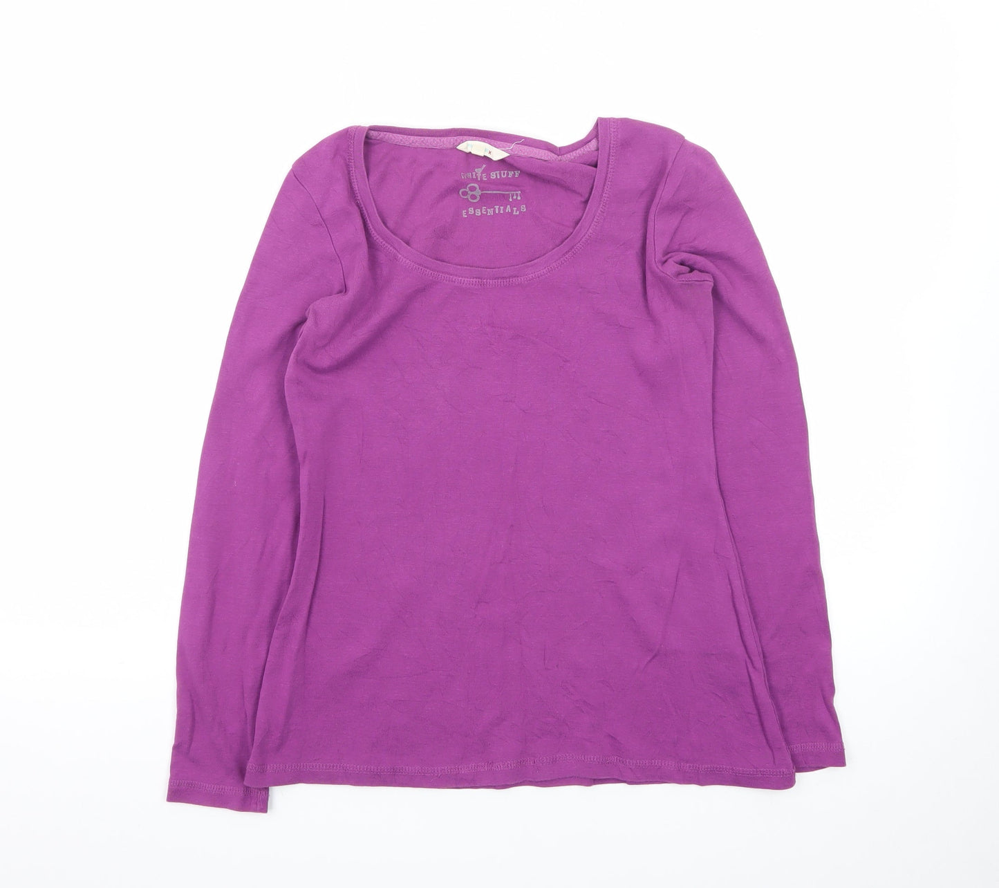 White Stuff Women’s Purple Long Sleeve Cotton Basic Top Size 10