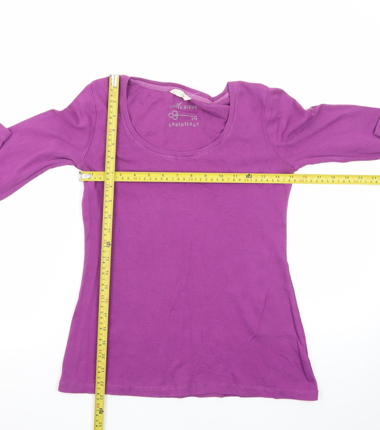 White Stuff Women’s Purple Long Sleeve Cotton Basic Top Size 10
