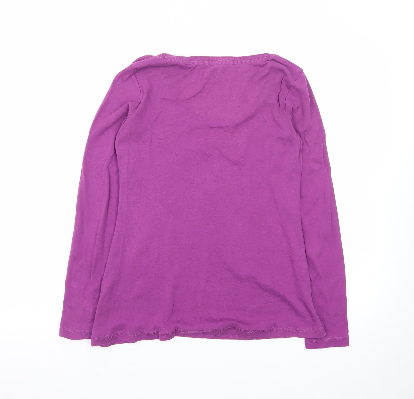 White Stuff Women’s Purple Long Sleeve Cotton Basic Top Size 10