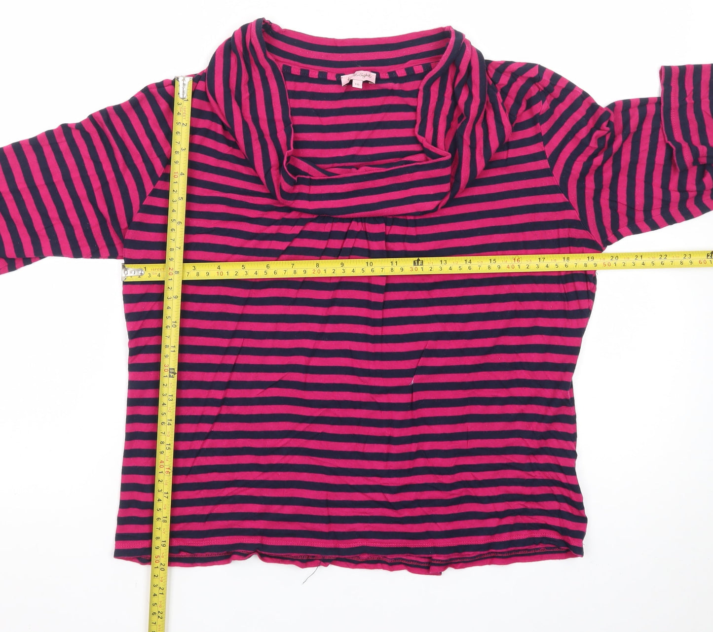 Phase Eight Women’s Pink Striped Cowl Neck Jersey Tunic Top Size 18
