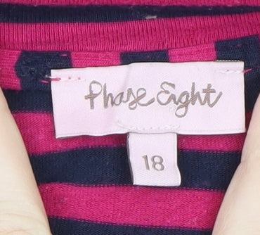 Phase Eight Women’s Pink Striped Cowl Neck Jersey Tunic Top Size 18