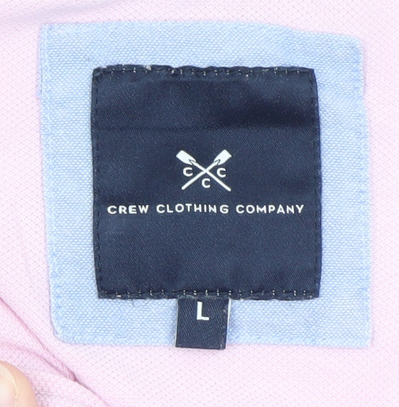 Crew Clothing Company Men's Pink L Cotton Polo Shirt