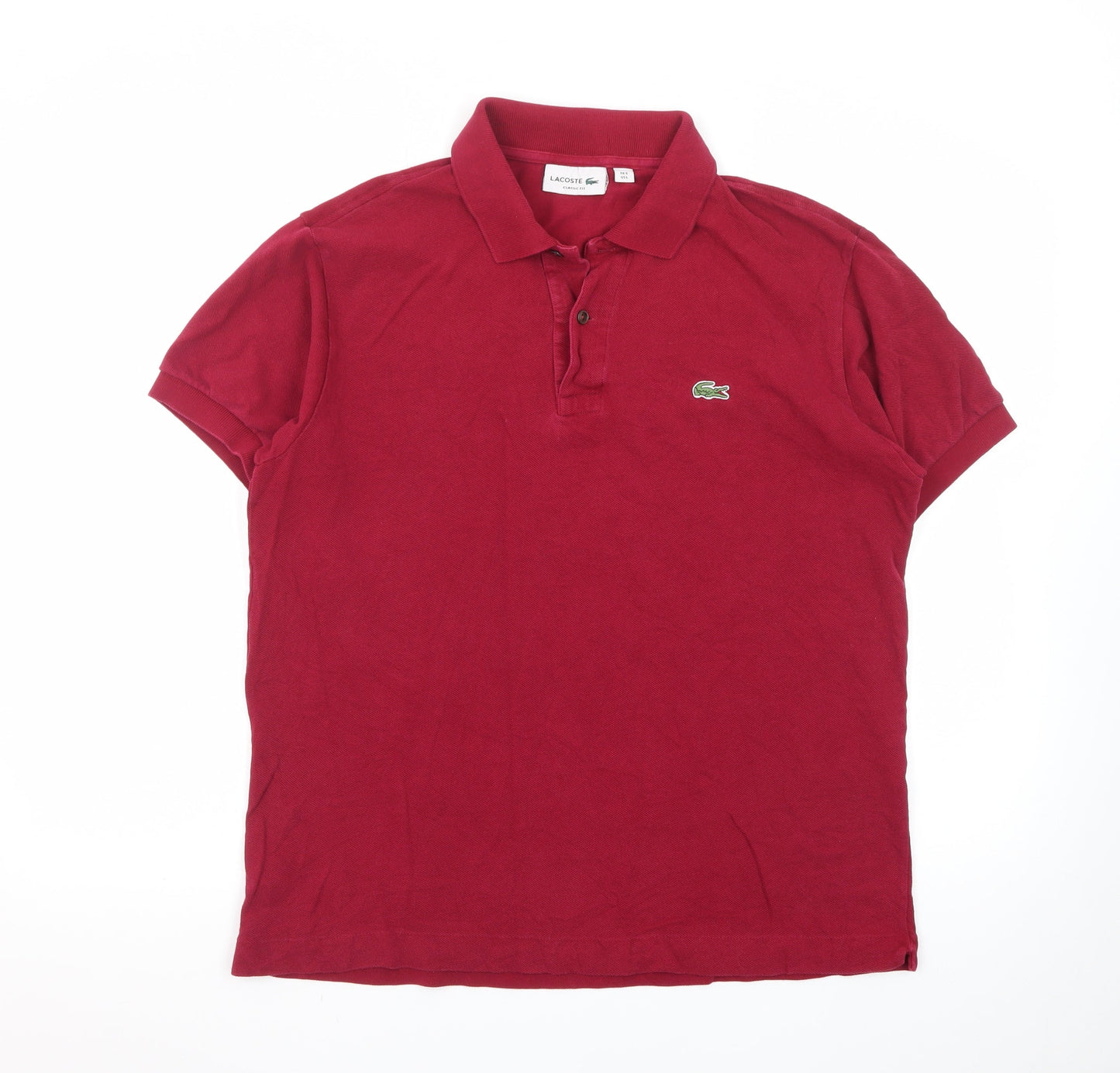 Lacoste Men's Red Classic Fit Short Sleeve Polo Shirt Size L