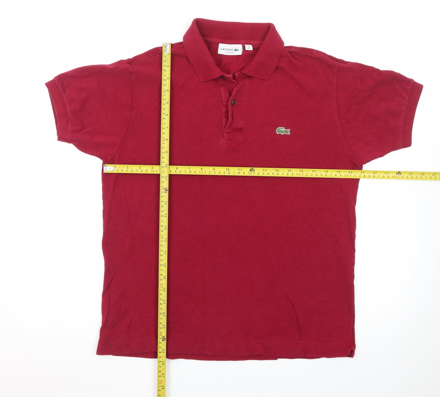 Lacoste Men's Red Classic Fit Short Sleeve Polo Shirt Size L