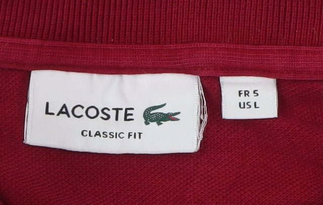 Lacoste Men's Red Classic Fit Short Sleeve Polo Shirt Size L