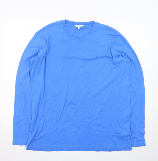 Cotton Traders Men's Blue Long Sleeve Crew Neck 2XL T-Shirt