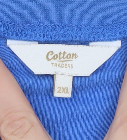 Cotton Traders Men's Blue Long Sleeve Crew Neck 2XL T-Shirt