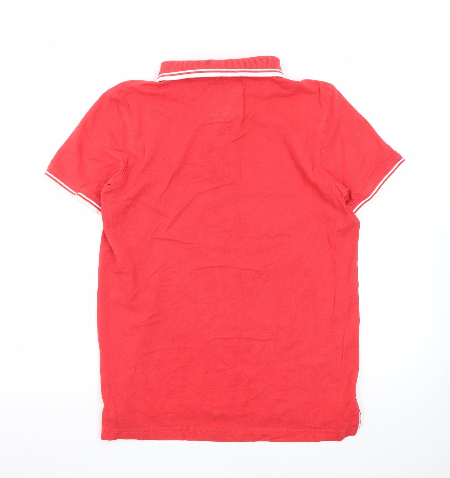 Crew Clothing Company Men's Red Short Sleeve Cotton Polo Shirt M