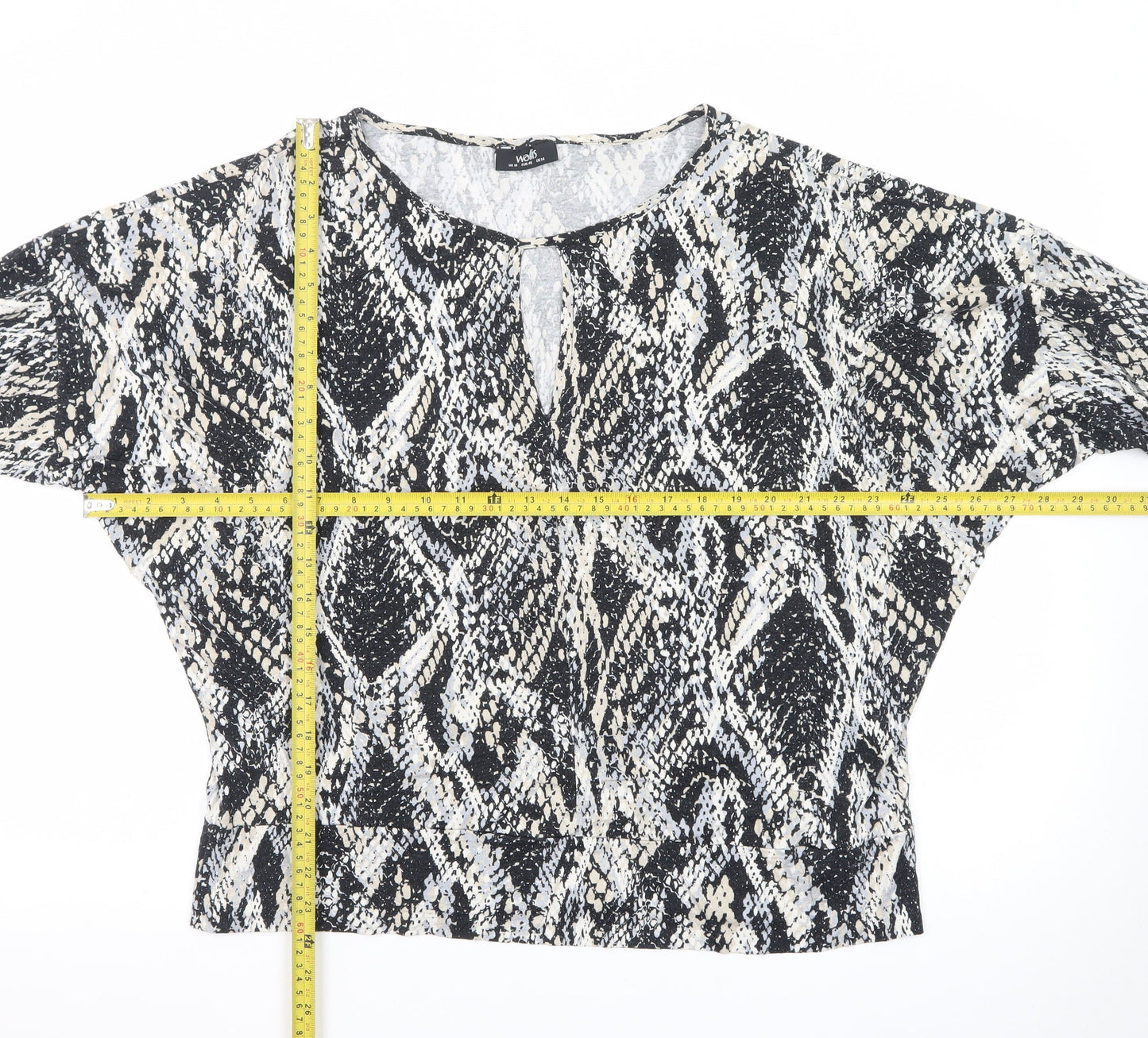 Wallis Womens Black Snake Print Tunic Blouse Size 18
