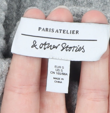& Other Stories Women Grey Wool Roll Neck Jumper Size S