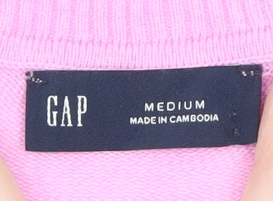 GAP Women's Pink Cotton Crew Neck Short Sleeve Pullover Jumper Size M