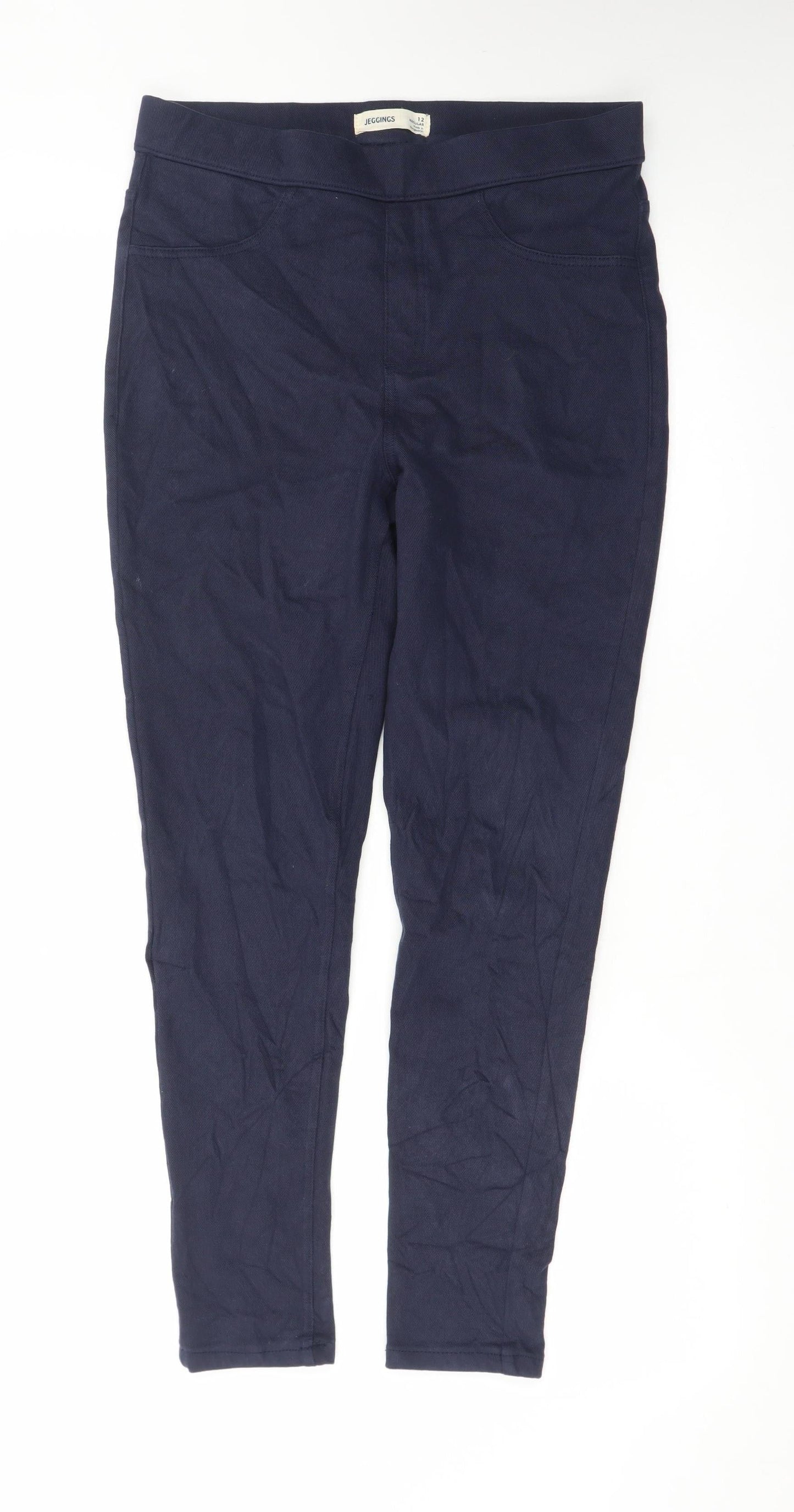 Marks and Spencer Women's Blue Size 12 Jeggings Stretch Cotton Blend