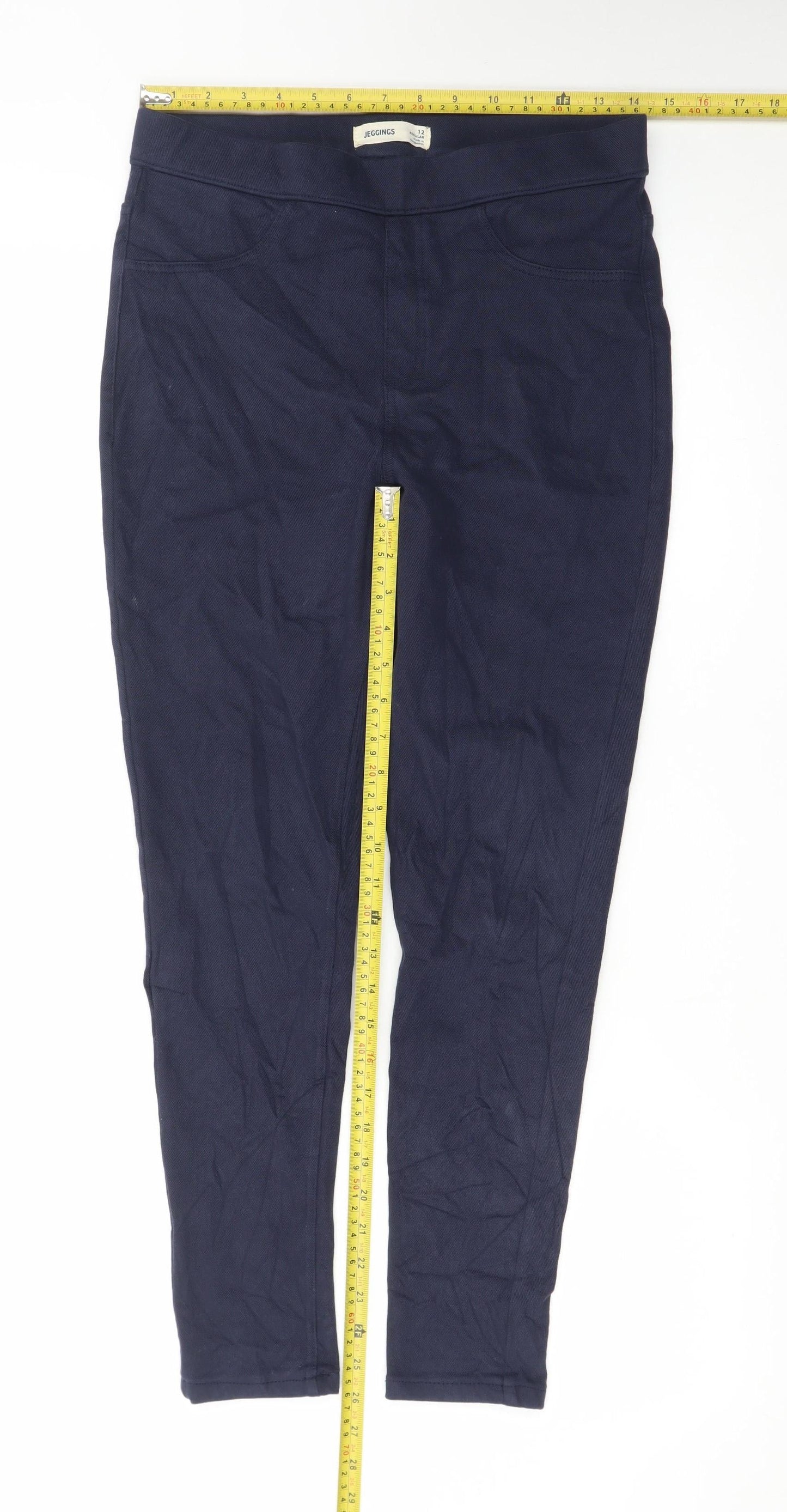 Marks and Spencer Women's Blue Size 12 Jeggings Stretch Cotton Blend