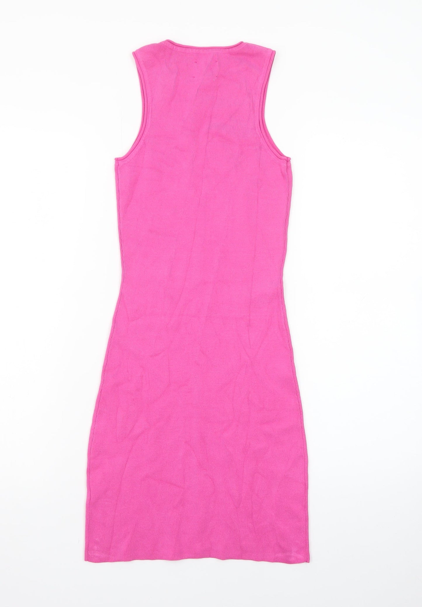 ASOS DESIGN Women Pink Sleeveless Bodycon Knit Dress Size 10