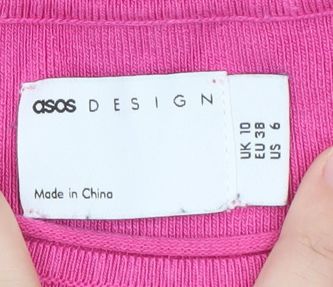 ASOS DESIGN Women Pink Sleeveless Bodycon Knit Dress Size 10