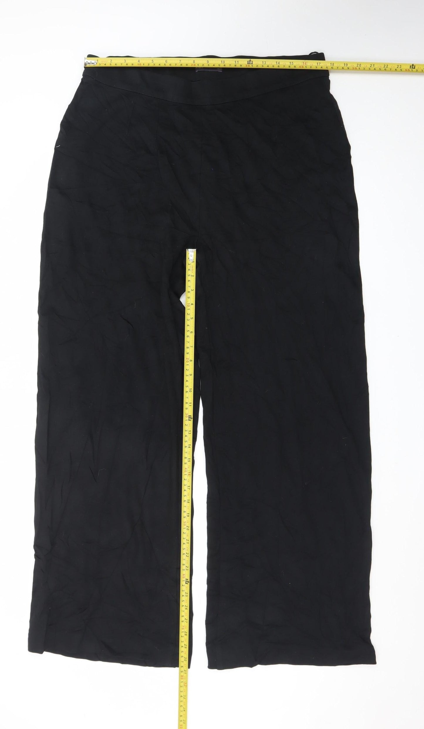 Marks and Spencer Women's Black Size 18 Wide-Leg Trousers