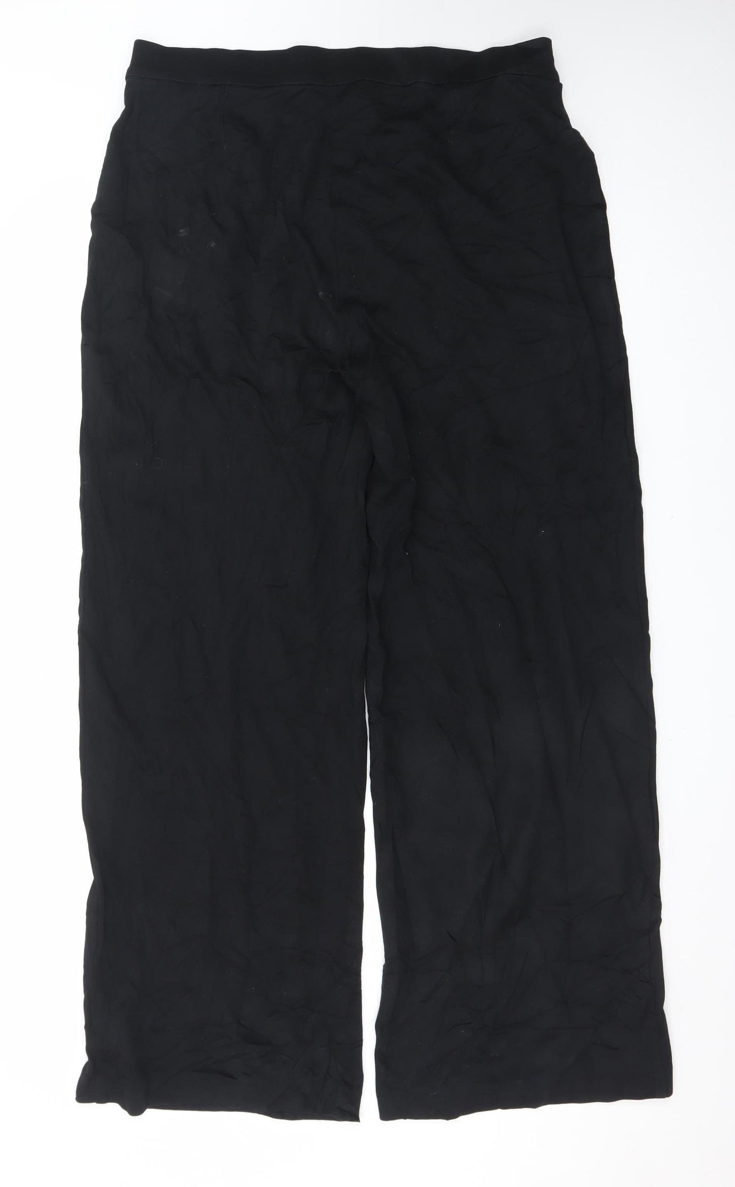 Marks and Spencer Women's Black Size 18 Wide-Leg Trousers