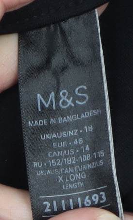 Marks and Spencer Women's Black Size 18 Wide-Leg Trousers