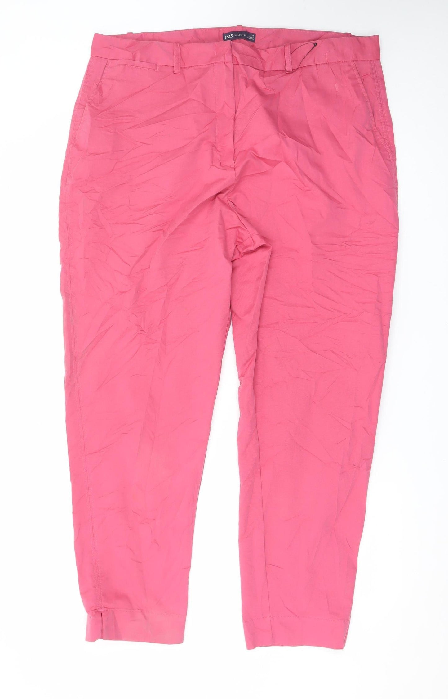 Marks and Spencer Women's Pink Chino Trousers Size 20