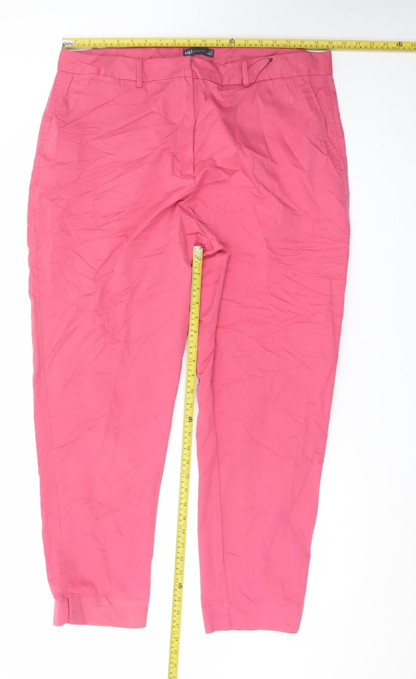 Marks and Spencer Women's Pink Chino Trousers Size 20