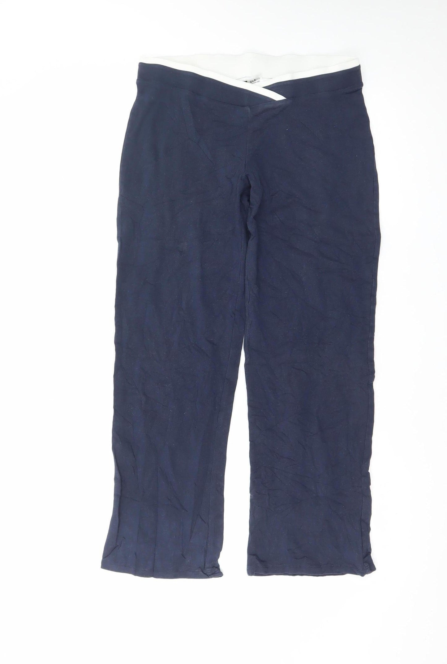 Marks and Spencer Women’s Blue Jersey Stretch Trousers UK 10 Short